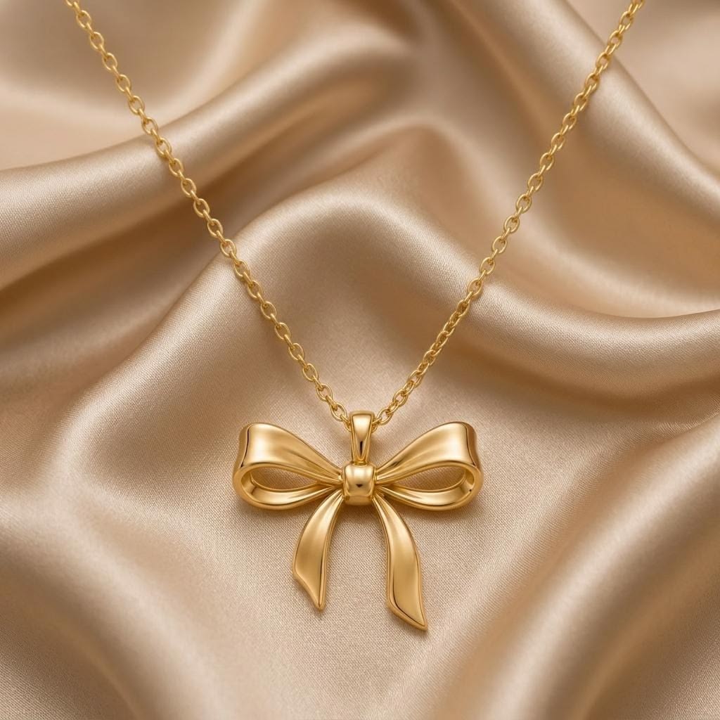 Bow Pendant Necklace for Women